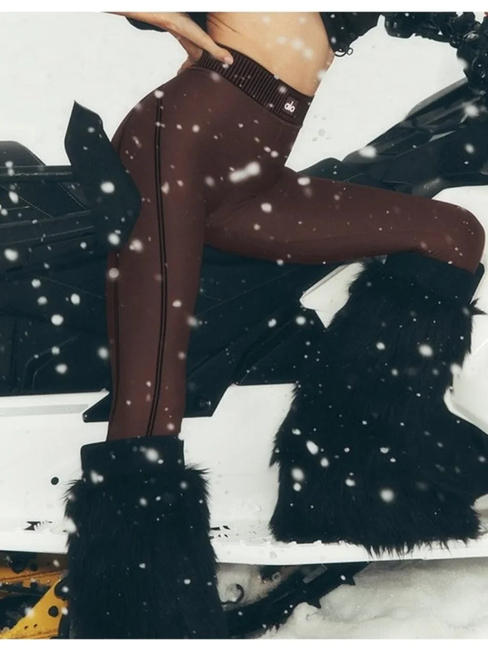 Alo Airlift High-Waist 7/8 Line Up Leggings Brownstone Hi-Rise Waisted Tights XS
